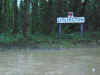 floods Litlington sign.